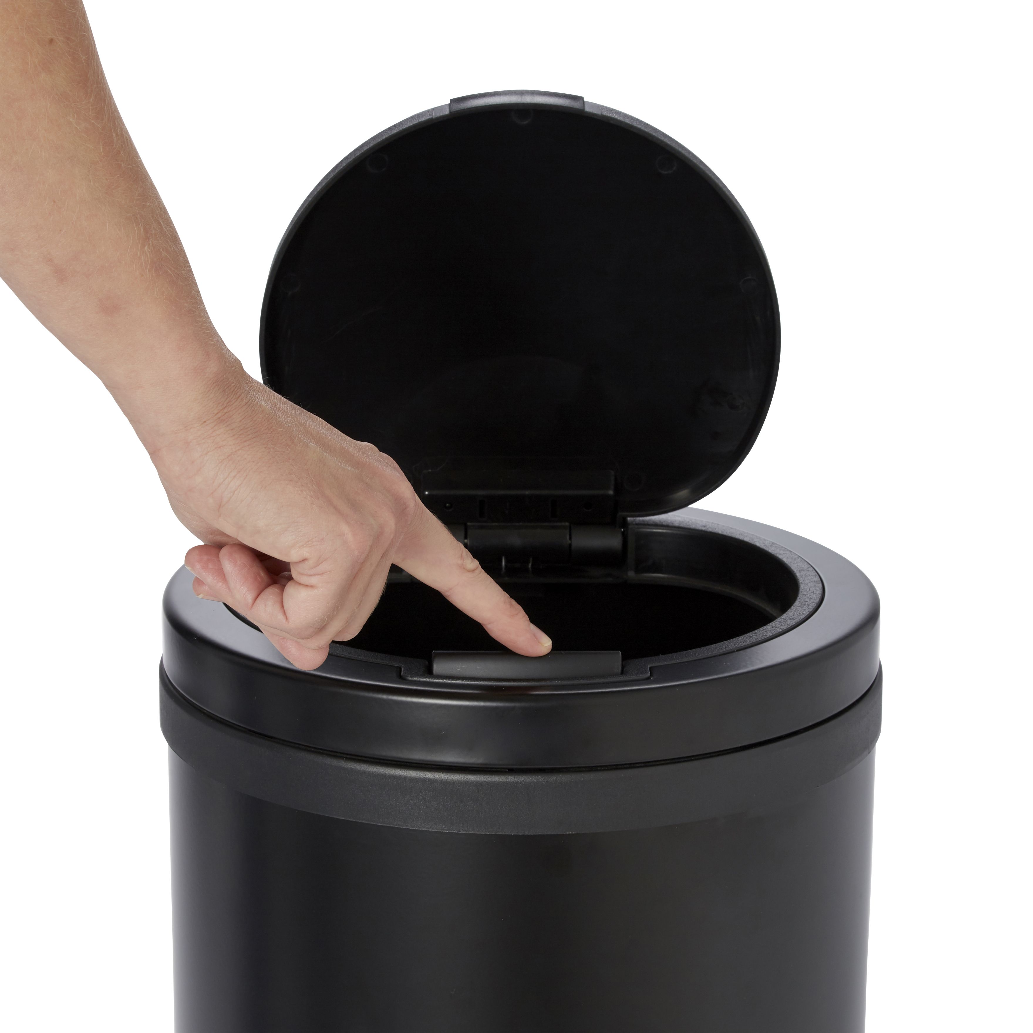 Cooke & Lewis Allium Black Metal Touch Bin - 30L