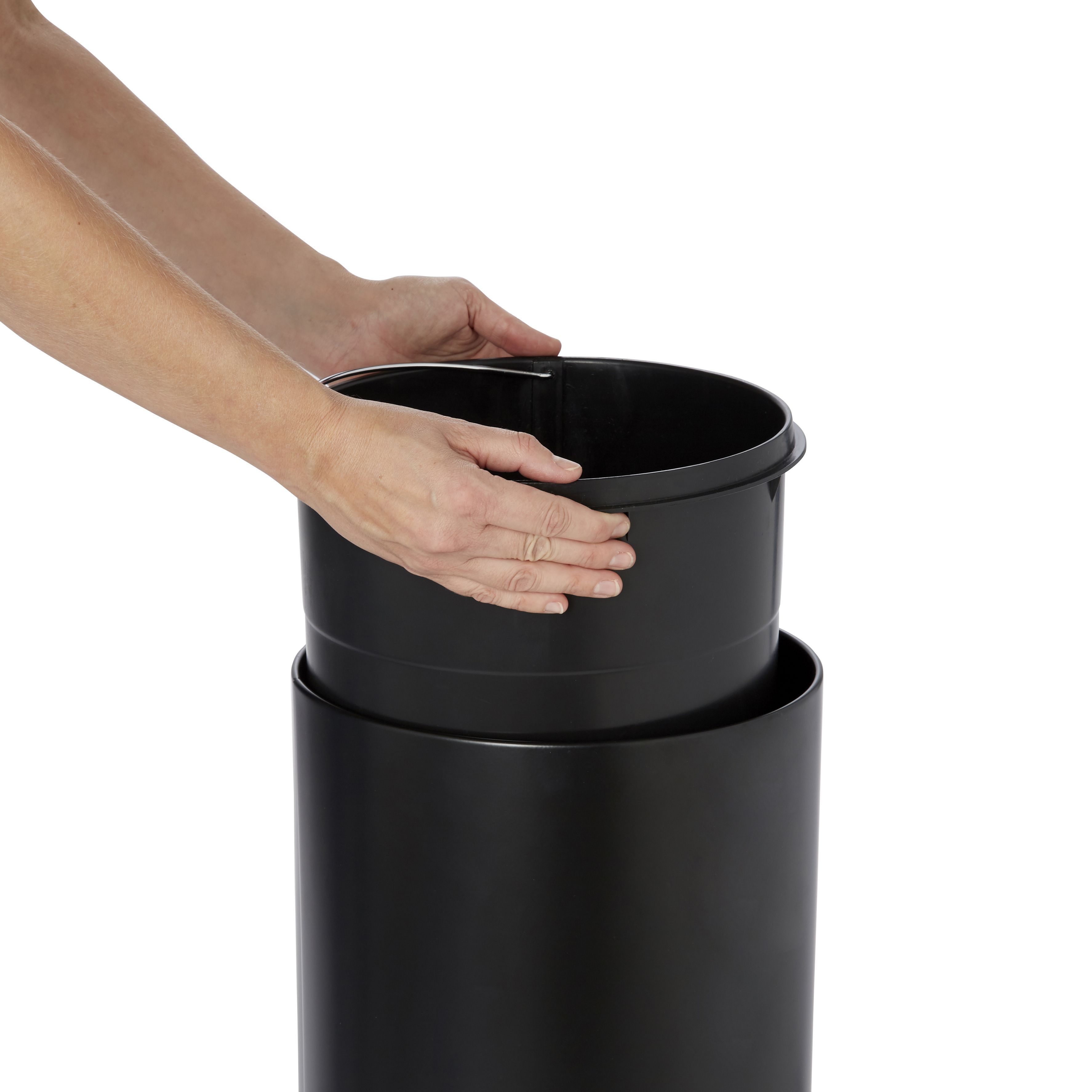 Cooke & Lewis Allium Black Metal Touch Bin - 30L