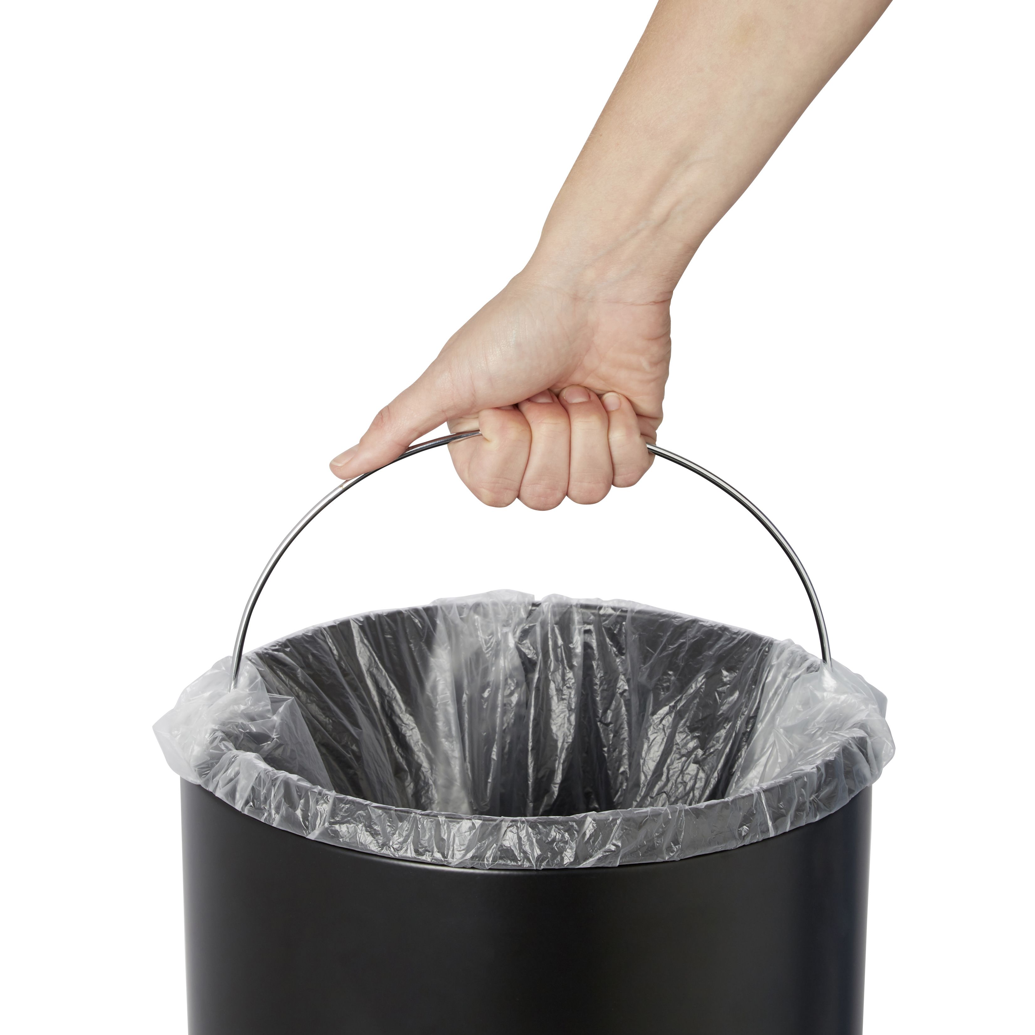 Cooke & Lewis Allium Black Metal Touch Bin - 30L