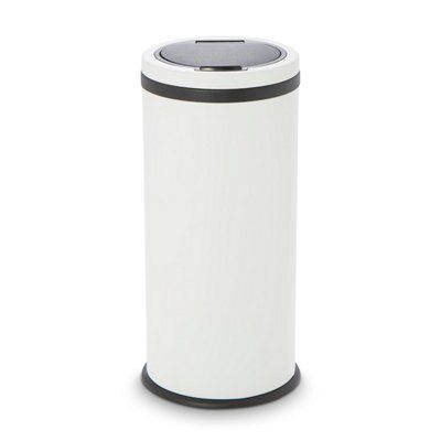 Cooke & Lewis Allium White Metal Touch Bin - 30L