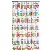 Cooke & Lewis Alouette Multicolour Alouette Owls Shower curtain (H)200cm (W)180cm