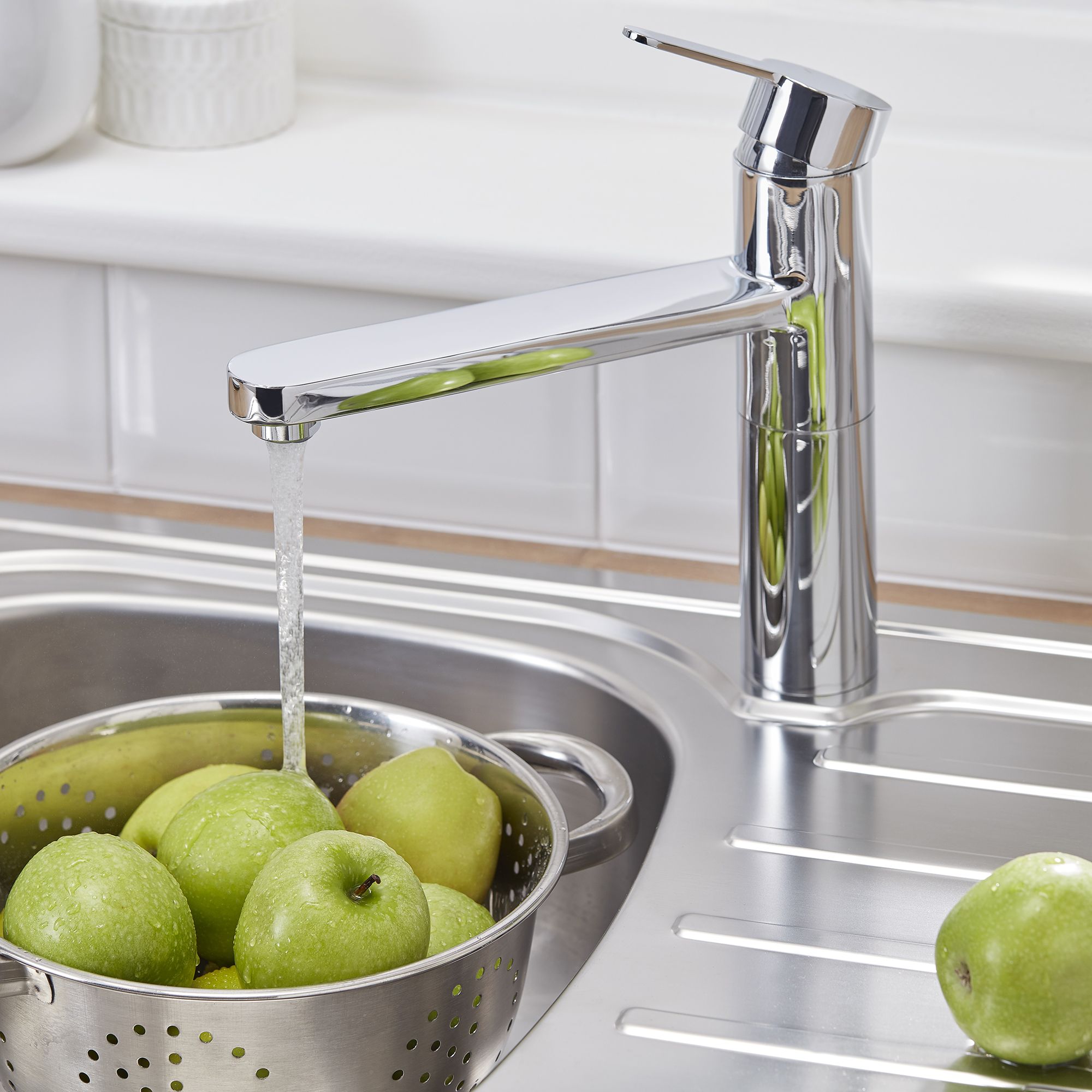 Cooke & Lewis Alysa Chrome effect Kitchen Top lever Tap