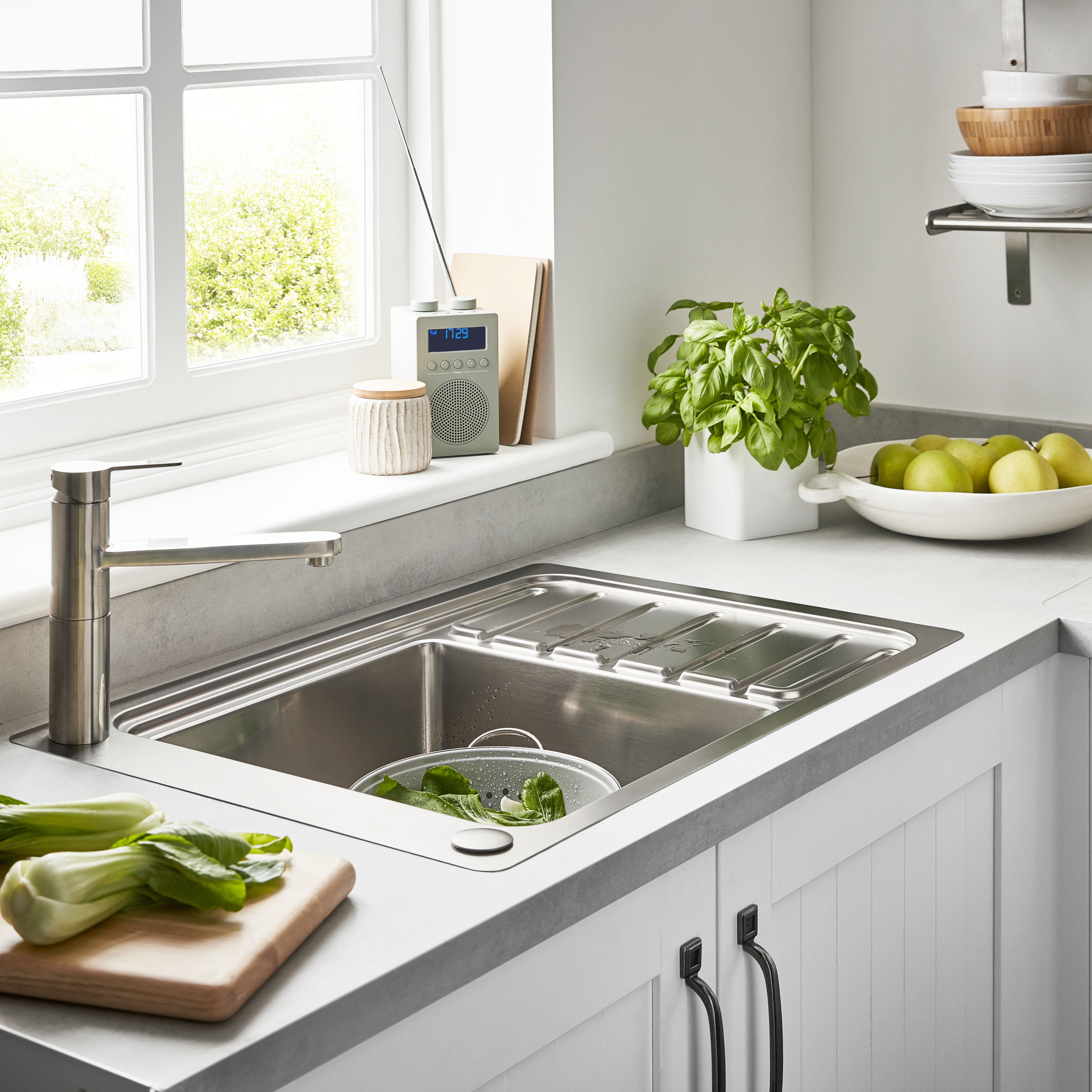 Cooke & Lewis Alysa Chrome effect Kitchen Top lever Tap