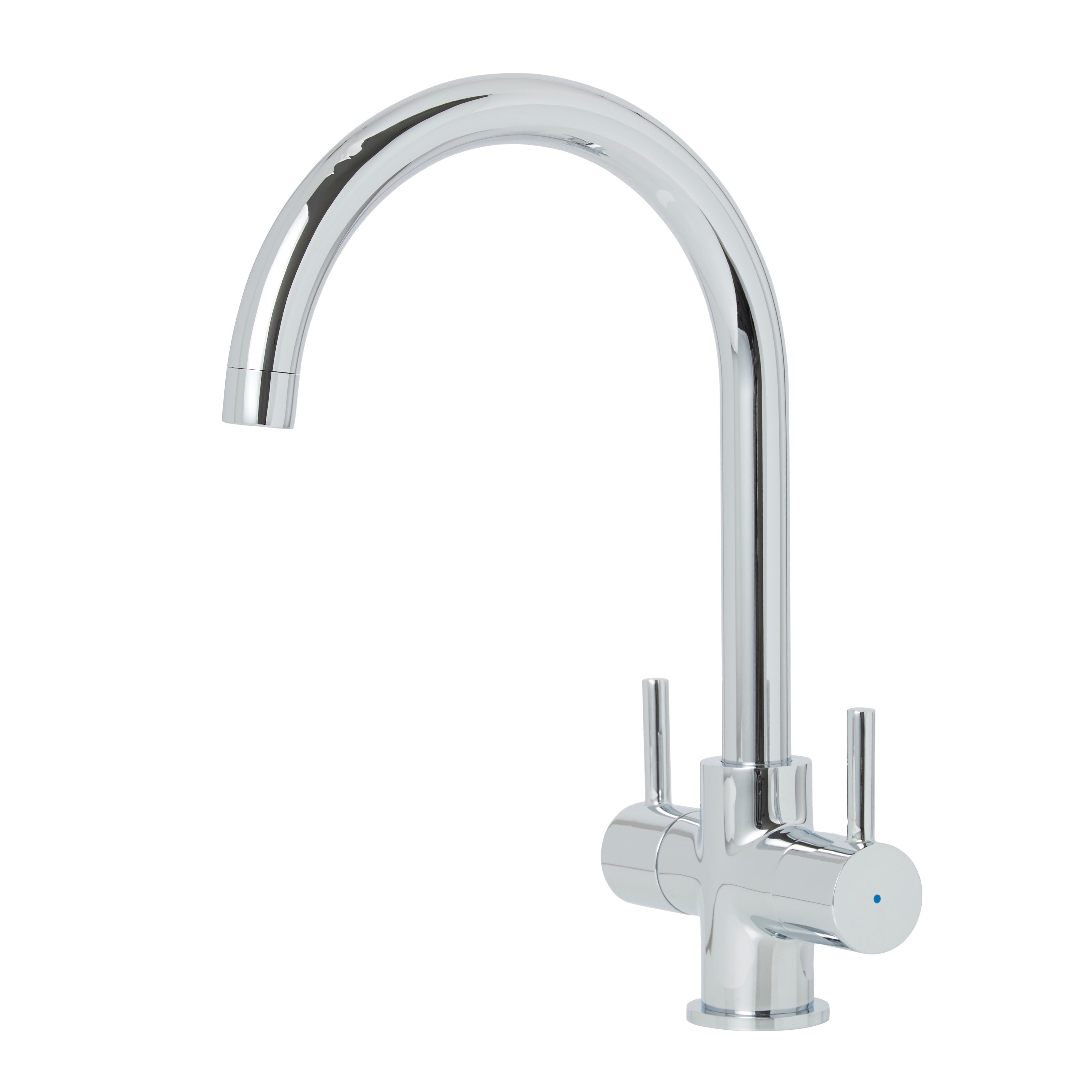 Cooke & Lewis Amsel Chrome Effect Kitchen Twin Lever Tap | DIY At B&Q