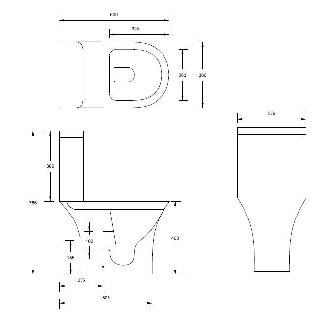 Cooke & Lewis Angelica Modern Close-coupled Toilet with Soft close seat