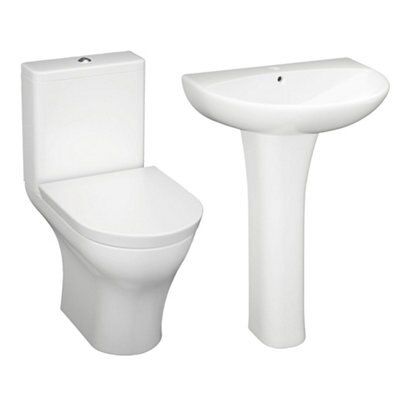 Cooke & Lewis Angelica Semi shrouded Toilet & full pedestal basin | DIY