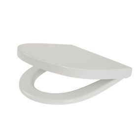Cooke & Lewis Angelica White Top fix Raised Soft close Toilet seat