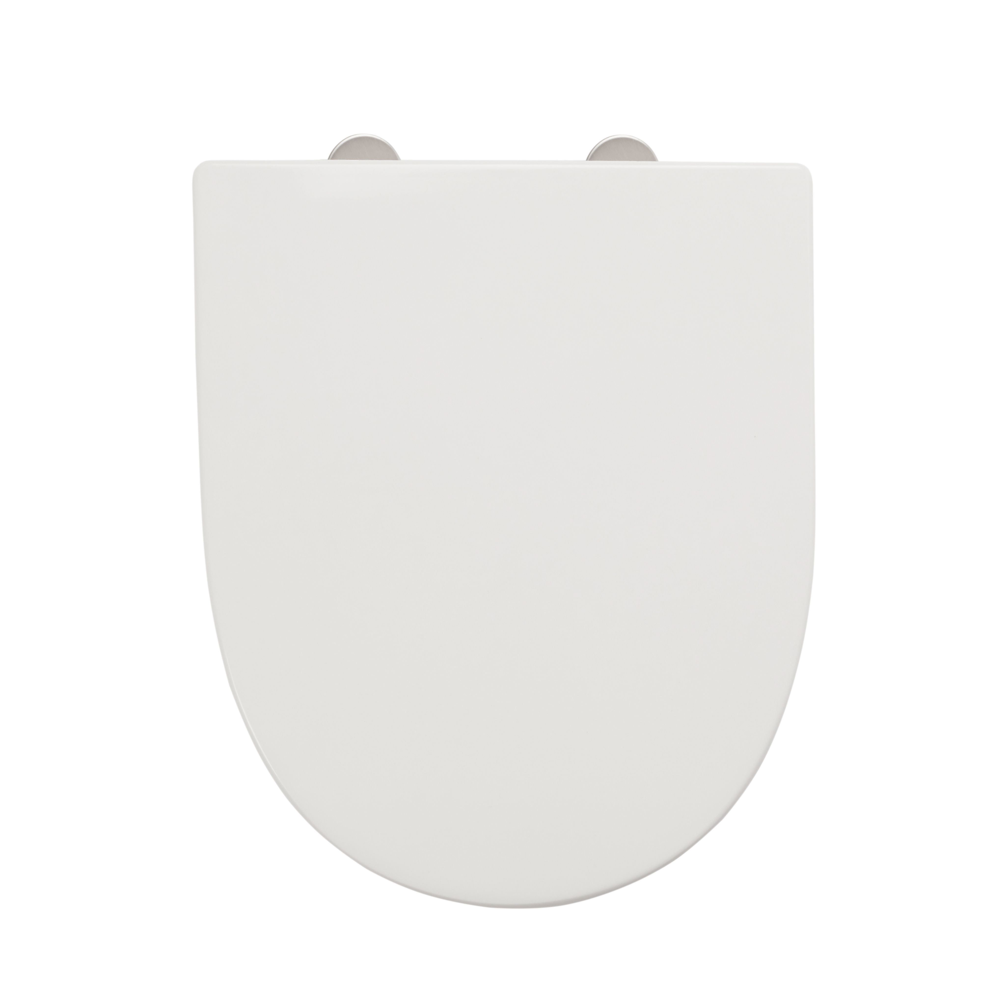 Cooke & Lewis Angelica White Top fix Raised Soft close Toilet seat