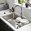 Cooke & Lewis Apollonia Brushed Silver Stainless steel 1 Bowl Sink & drainer 500mm x 864mm