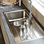 Cooke & Lewis Apollonia Grey Stainless steel 1.5 Bowl Sink & drainer 500mm x 1000mm