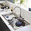 Cooke & Lewis Apollonia Satin Grey Stainless steel 1 Bowl Sink & drainer