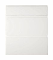 Cooke & Lewis Appleby High Gloss White Drawer front (W)600mm, Set of 3