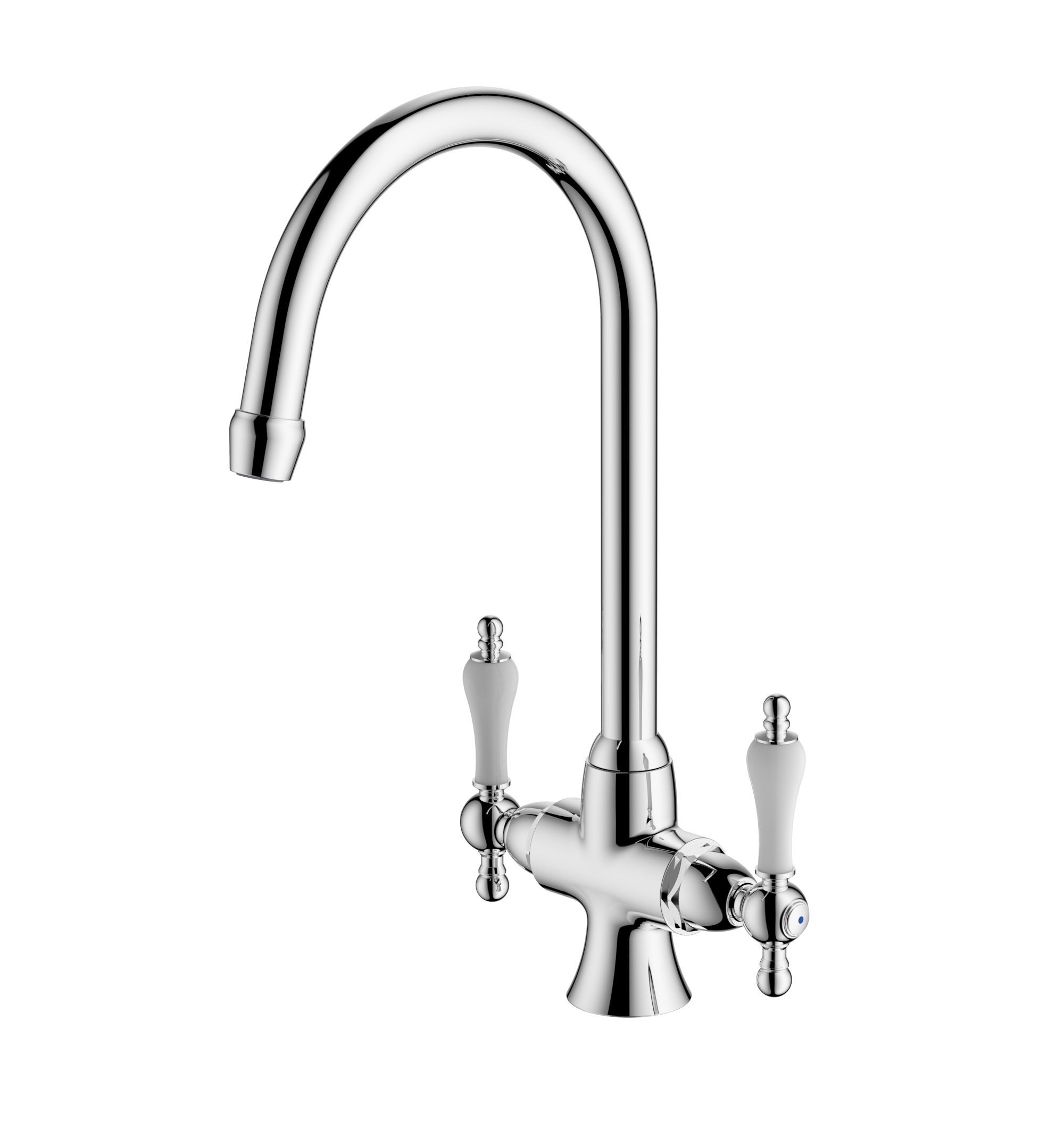 Cooke & Lewis Apsley Chrome effect Kitchen Dual lever Tap