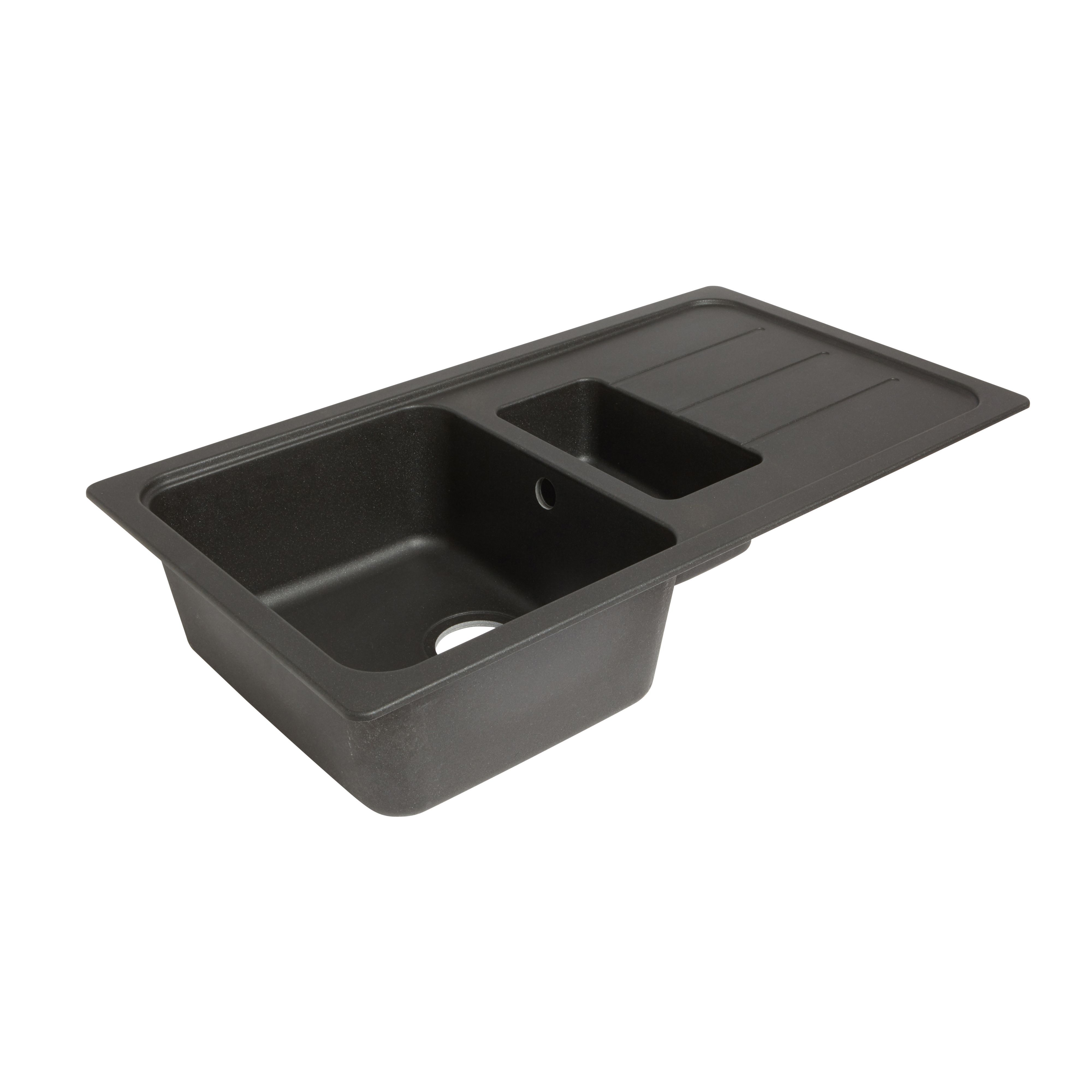 Buy Argo black granite sink 1 tray 48,5cm