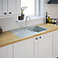 Cooke & Lewis Arber White Composite quartz 1 Bowl Sink & drainer 500mm x 860mm