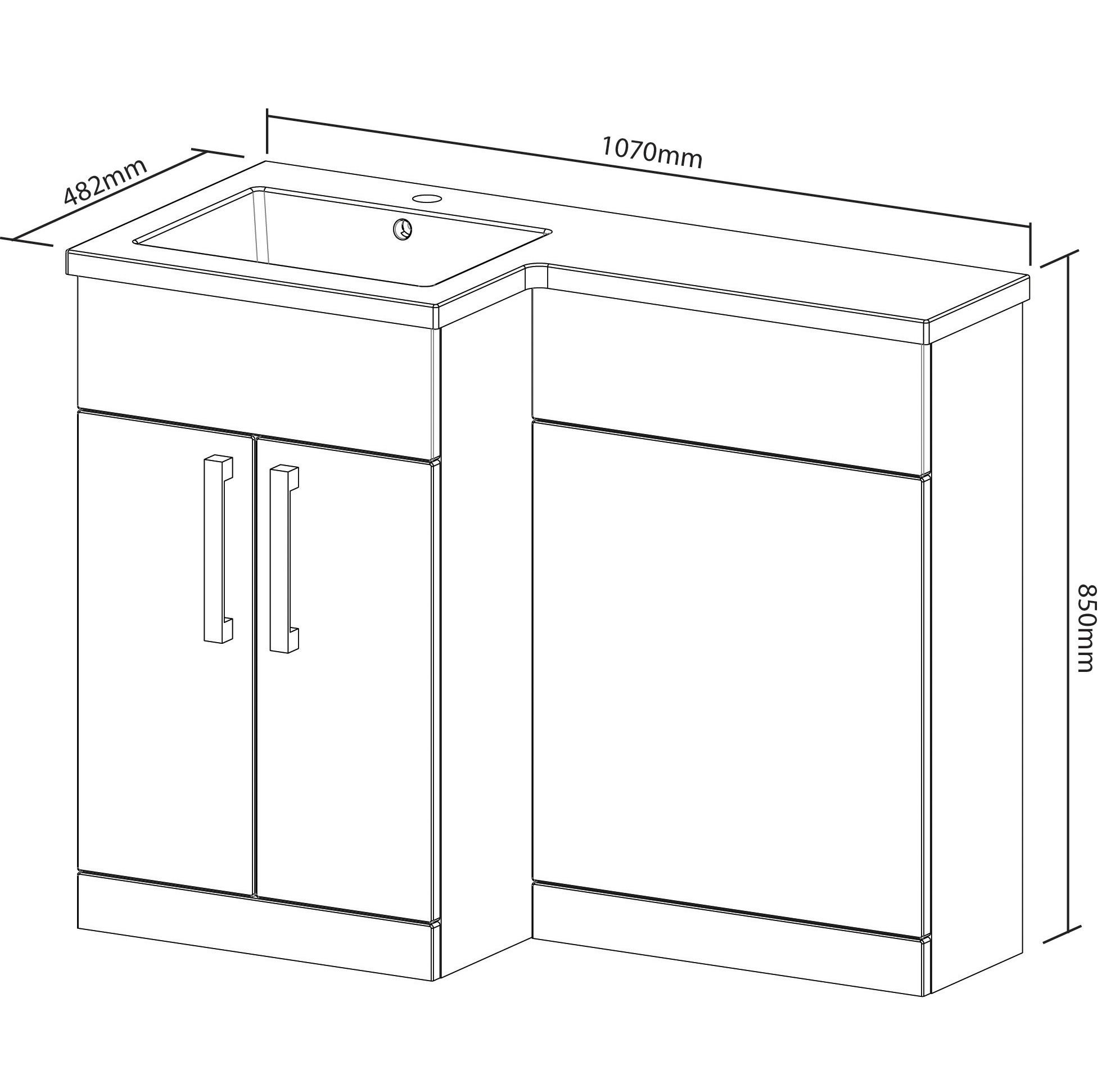 Cooke & Lewis Ardesio Bodega grey Left-handed Vanity & toilet unit