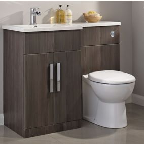 Cooke & Lewis Ardesio Bodega grey Left-handed Vanity & toilet unit