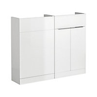 Cooke & Lewis Ardesio Gloss White Double door Vanity unit (W)1000mm
