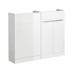 Cooke & Lewis Ardesio Gloss White Double door Vanity unit (W)1000mm
