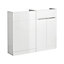 Cooke & Lewis Ardesio Gloss White Double Wall-mounted Vanity unit (H) 820mm (W) 1000mm