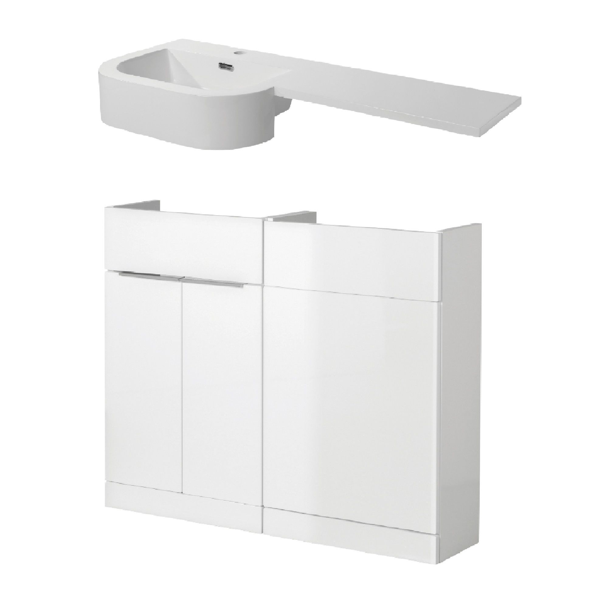 Cooke & Lewis Ardesio Gloss White Freestanding Vanity unit & basin set