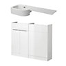 Cooke & Lewis Ardesio Gloss White Vanity unit & basin set (H)820mm