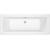 Cooke & Lewis Arezzo Supercast acrylic Rectangular White Straight 0 tap hole Bath (L)1700mm (W)750mm