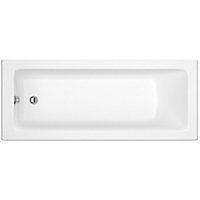 Cooke & Lewis Arezzo Supercast acrylic Rectangular White Straight 0 tap hole Bath (L)1700mm (W)750mm