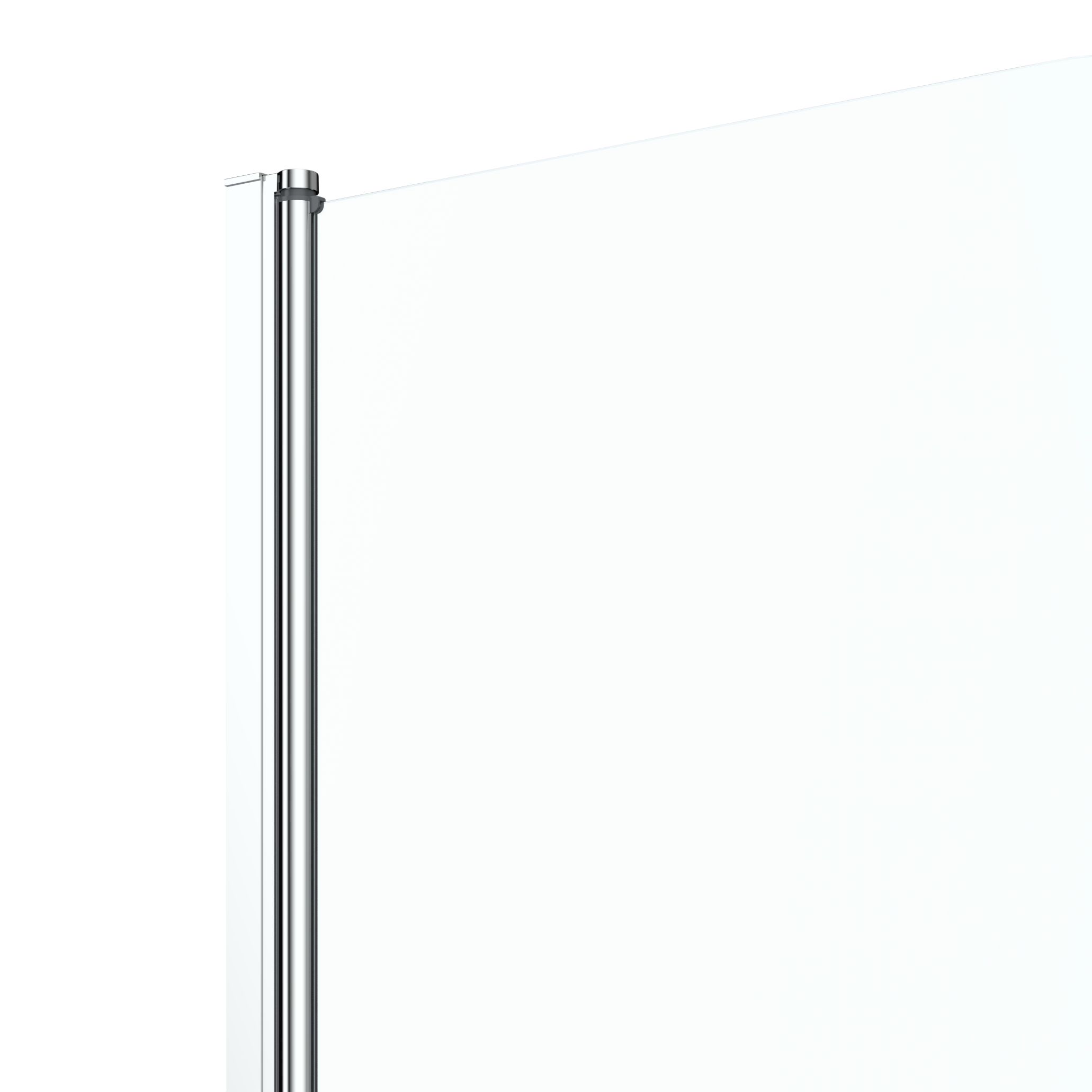 Cooke & Lewis Arkell Straight 1 panel Clear glass Silver effect frame Bath screen, (W) 750mm (H) 1300mm