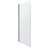 Cooke & Lewis Arkell Straight Silver effect frame Bath screen, (H)130cm (W)750mm