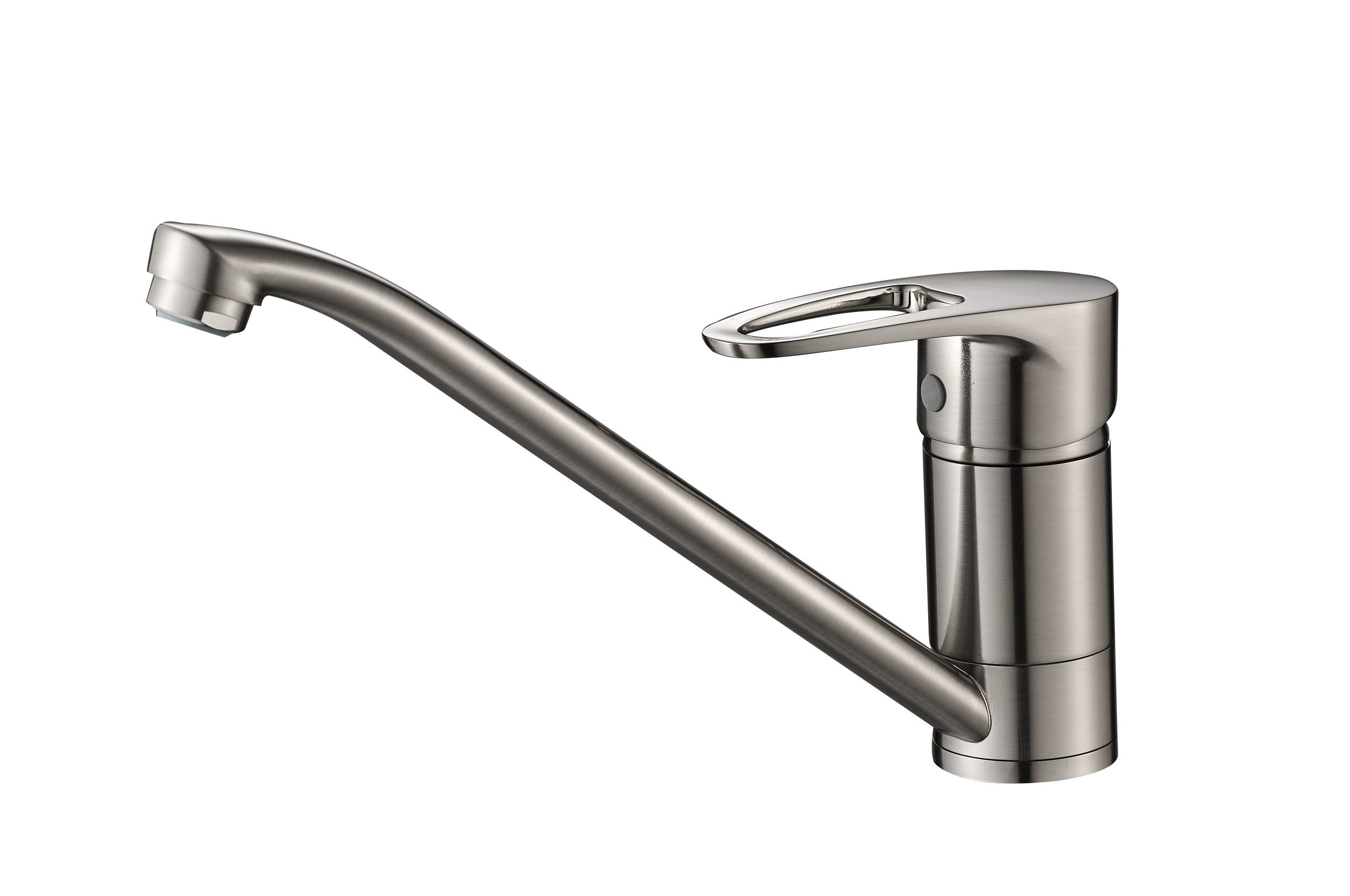 Cooke & Lewis Arya Silver Nickel Effect Kitchen Top Lever Tap | DIY At B&Q