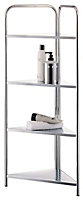 Cooke & Lewis Bank Silver 4 shelf Steel Corner shelving unit (H)960mm (W)315mm