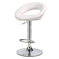 Cooke & Lewis Basilio White Adjustable Bar stool