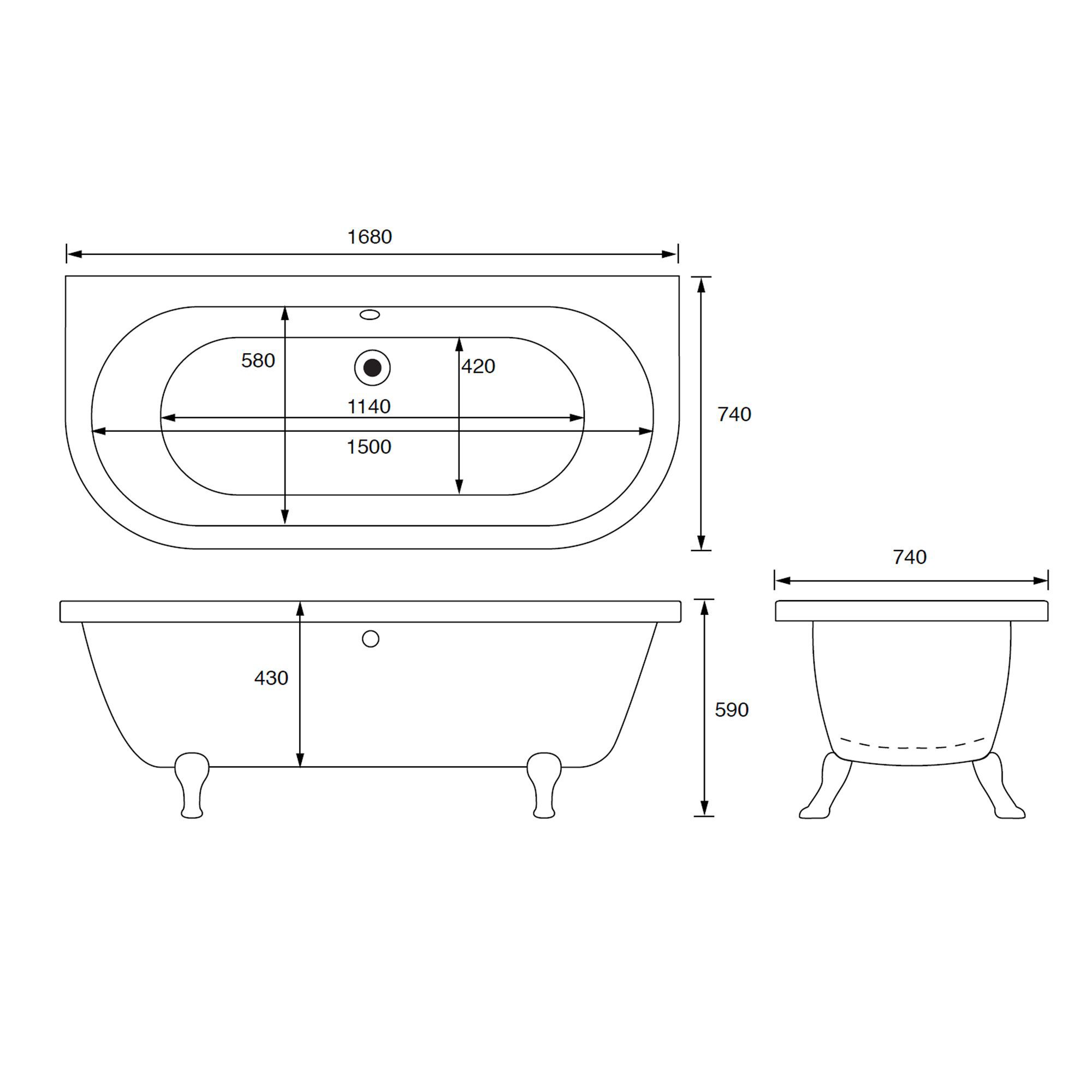 Cooke & Lewis Bath 36kg