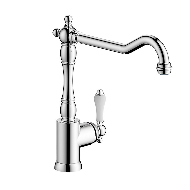 COOKE & LEWIS AMSEL CHROME EFFECT TWIN LEVER TAP KITCHEN MIXER B&Q RRP £60 