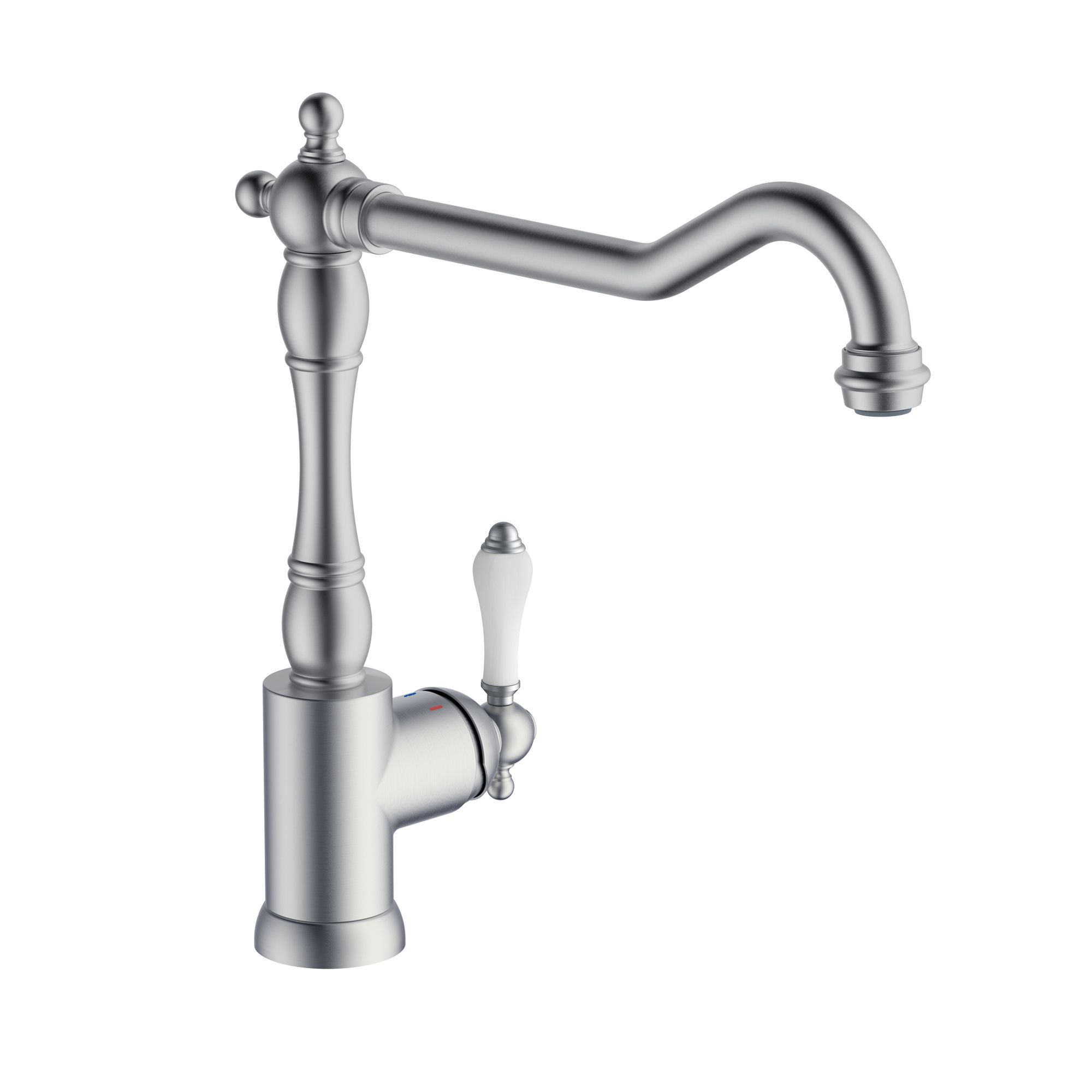 Cooke & Lewis Belmore Nickel effect Kitchen Side lever Tap