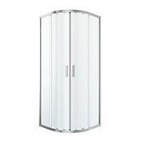 Cooke & Lewis Beloya Silver effect Universal Quadrant Shower Enclosure & tray - Corner entry double sliding door (H)195cm (W)80cm (D)80cm