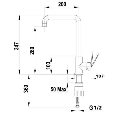 Cooke & Lewis Berloi Chrome effect Kitchen Monobloc Tap