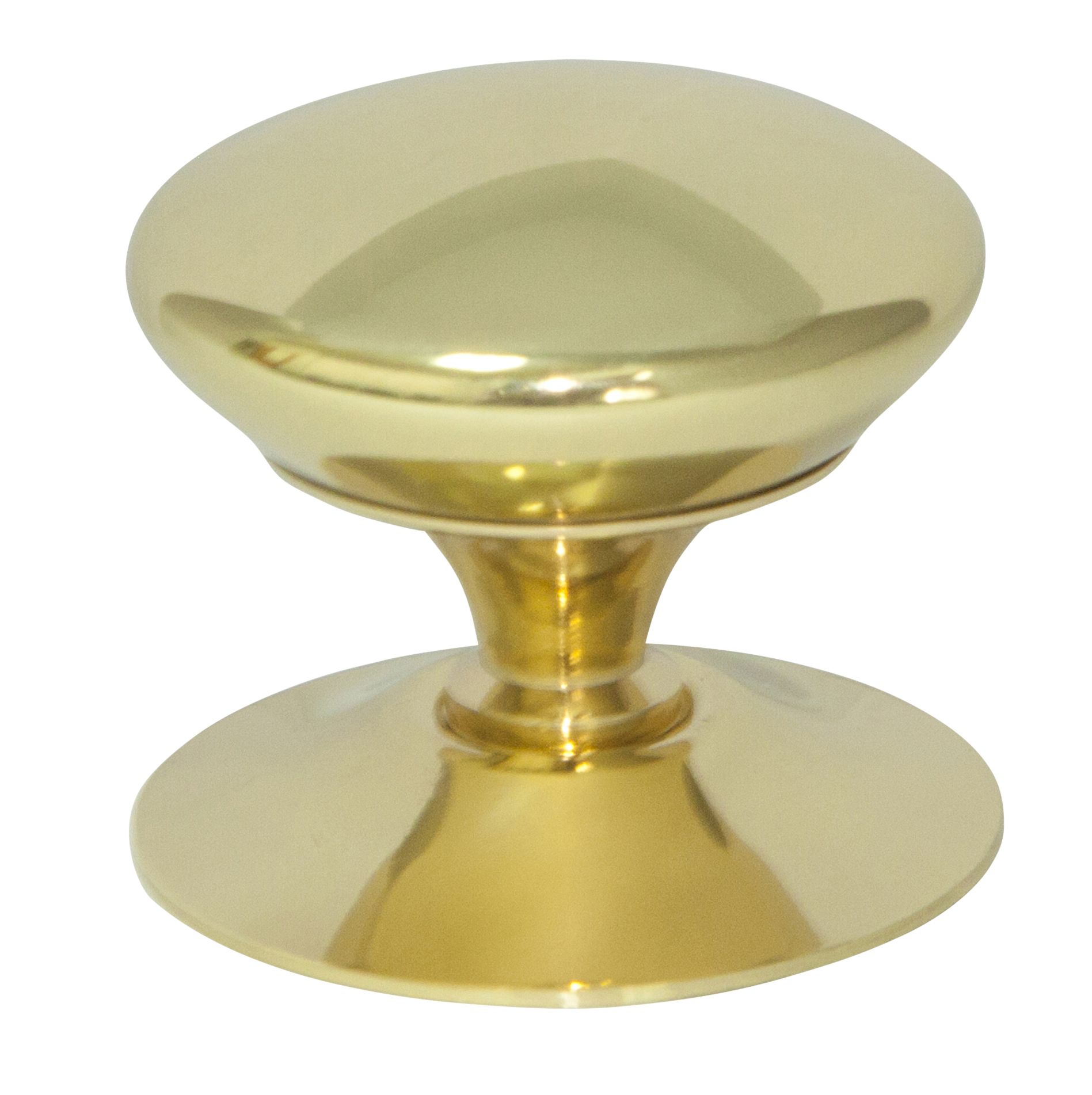 Cooke & Lewis Brass effect Round Furniture Knob (Dia)37.5mm