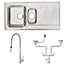 Cooke & Lewis Buckland Stainless steel 1.5 Bowl Sink, tap & waste kit