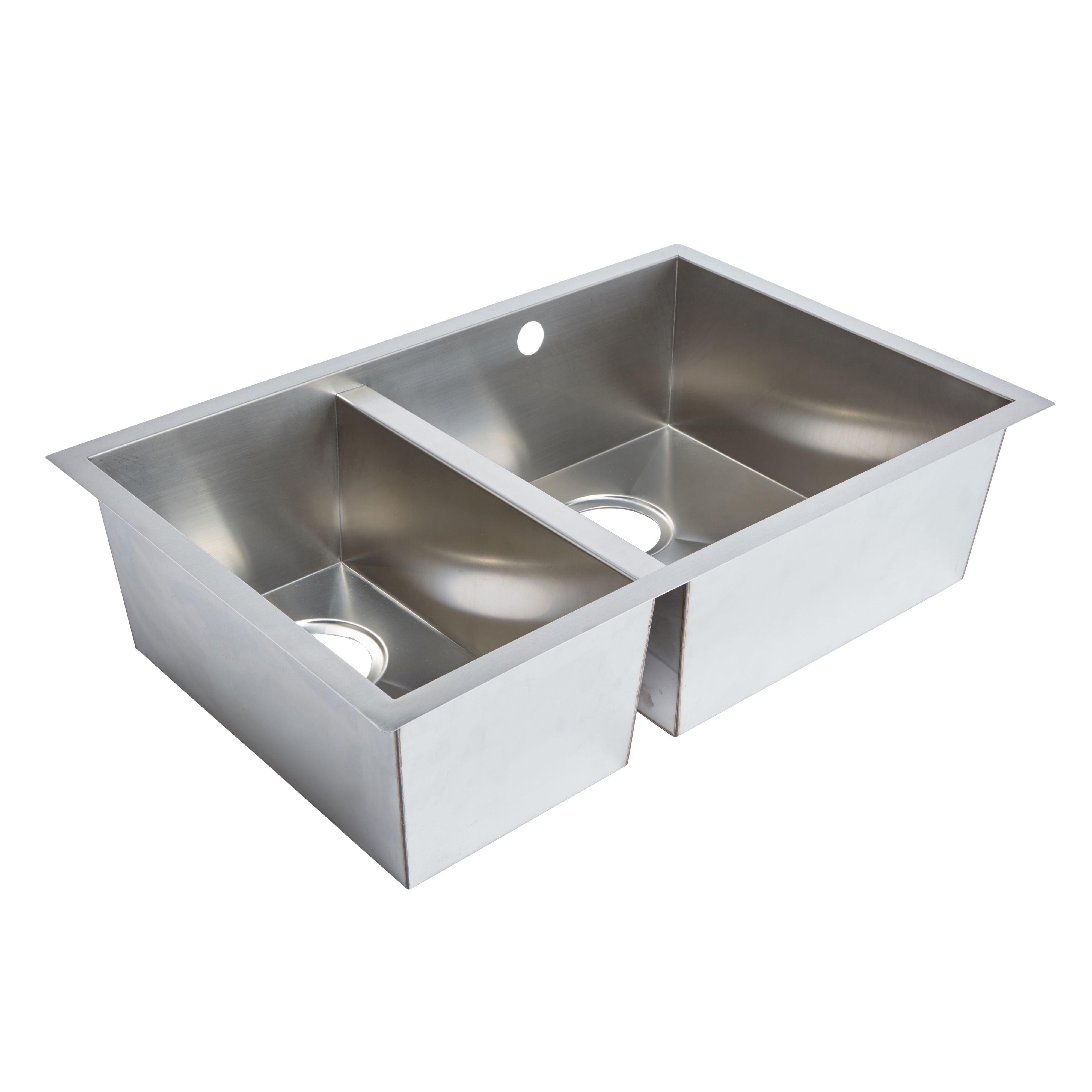 Cooke & Lewis Cajal Stainless steel Rectangular 1.5 Bowl Sink (W)450mm