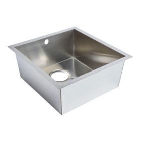 Cooke & Lewis Cajal Stainless steel Rectangular 1 Bowl Compact sink (W)450mm