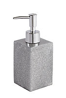 Cooke & Lewis Capraia Gloss Silver Glitter effect Polyresin Freestanding Soap dispenser