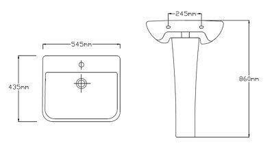 Cooke & Lewis Capriana White Close-coupled Toilet, basin & tap pack
