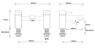 Cooke & Lewis Capriana White Close-coupled Toilet, basin & tap pack