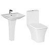 Cooke & Lewis Carapelle White Close-coupled Toilet & full pedestal basin
