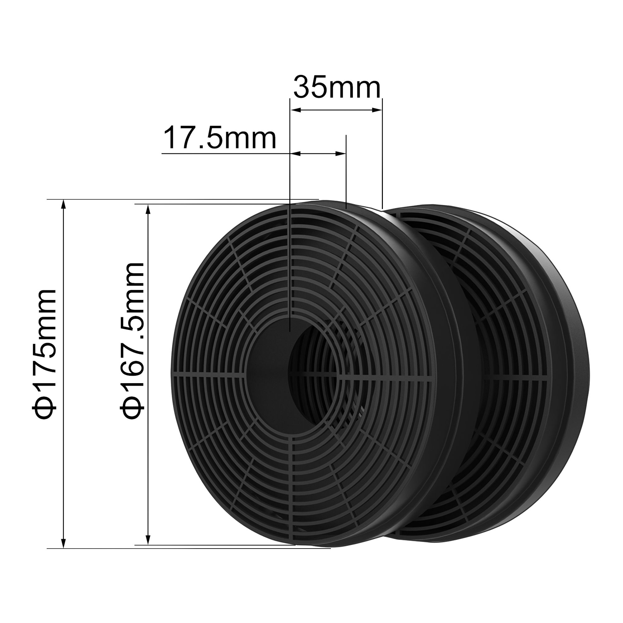 Cooke & Lewis CARBFILT21 Carbon filter Pack of 2