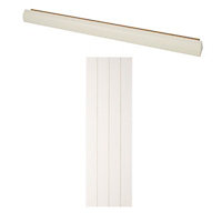 Cooke & Lewis Carisbrooke Ivory Ash effect Curved Dresser pilaster, (H)1342mm