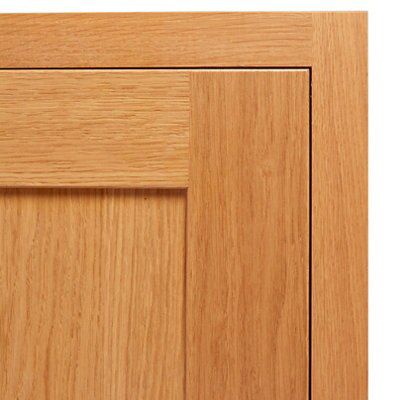 Cooke & Lewis Carisbrooke Oak Framed Tall Cabinet door (W)400mm (H)900mm (T)22mm