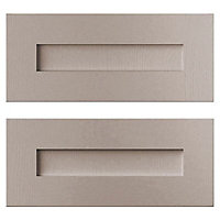 Cooke & Lewis Carisbrooke Taupe Drawer front (W)600mm, Set of 2